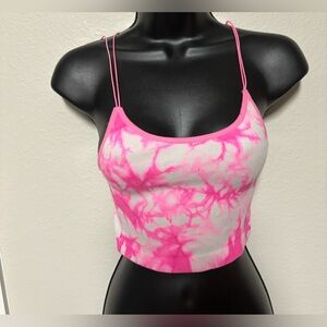 No Boundaries Pink Tie Dye Cropped Cami